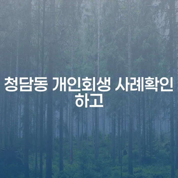 청담동 개인회생 사례확인하고