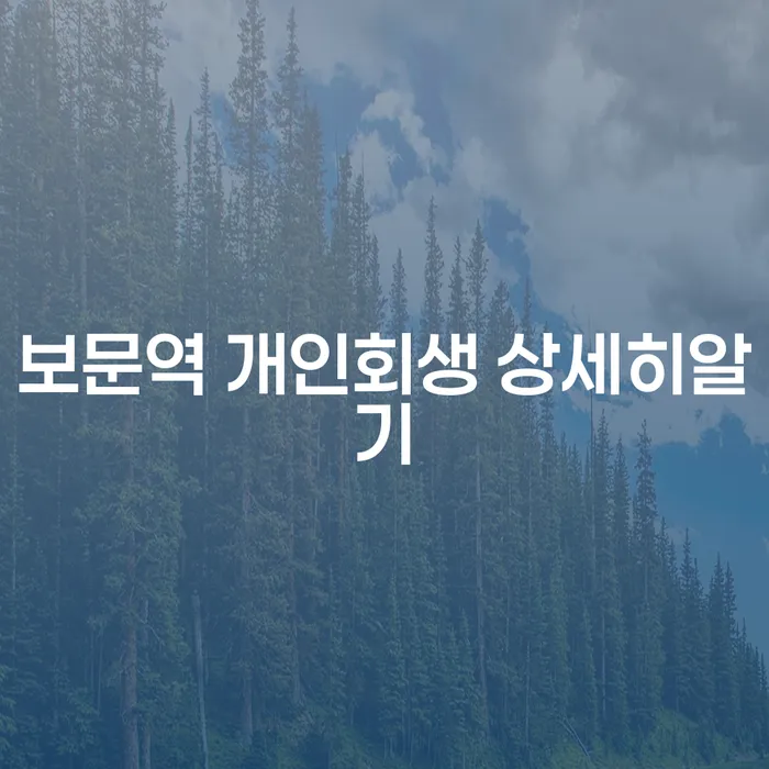 보문역 개인회생 상세히알기