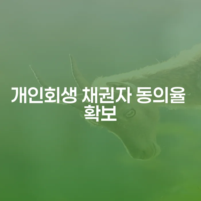 개인회생 채권자 동의율 확보 방법은 무엇일까요?
